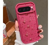 Red Cherry Pattern Soft TPU Case For Google Pixel 8 Pro 8A Pixel 9 Pro XL Shockproof Silicone Phone Back Cover For Pixel 8 9 Pro