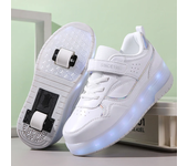 Patines con Luces LED para niñas y niños Zapatos con ruedas rosas para niños Tamaño de moda para niños de 7 a 13 años