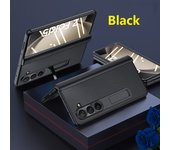Magnetic Bracket For Samsung Galaxy Z Fold 5 Case Genuine Leather Hinge Protection Film Screen Cover