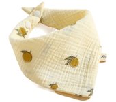 Adjustable Printing Baby Muslin Bibs Snap Button Cotton Saliva Towel Solid Color Soft Burp Cloths Infant Scarf