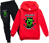 Minecraft Boys 2 Piece Fleece Pants Sets, Pullover Hoodie and Jogger Set for Boys