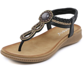 Zapatos De Talla Grande 36-42 Para Mujer, Sandalias Bohemias De Cristal, Chanclas De Diamantes De Imitación Para Mujer, Zapatos De Playa Planos Sin Cordones Con Perlas