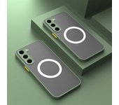 Matte Magnetic For Samsung Galaxy S24 S23 S22 S21 S20 Ultra Plus FE A54 A53 A13 Note 20 10 5G Case Frosted Wireless Charge Cover