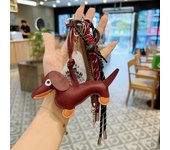 Sausage Dog Women Bag Decoration Pendant Keychain Bag Charm Decor Handbag Schoolbag Hanging Ornament Keyring Accessories