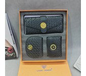 2024 New Vintage Purse Ladies Large Capacity d buckle Multi-card Multi-function triple Fold Handheld Bag 3-piece gift Box for the holidays