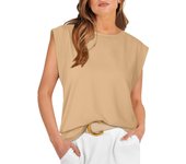 2025 primavera y verano nueva camiseta de manga corta suelta con cuello redondo top a rayas chaleco de mujer