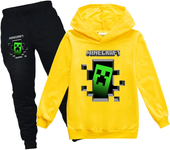 Minecraft Boys 2 Piece Fleece Pants Sets, Pullover Hoodie and Jogger Set for Boys