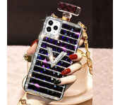 Funda de lujo con diamantes de imitación para botella de Perfume, funda de TPU para Samsung Galaxy S24, S20 Plus, S21, S22, S23,