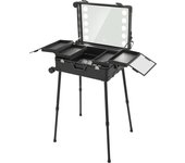 Maleta para Maquillaje Profesional, Maletín para Maquillaje, con 4 Ruedas del Tipo Multidireccional,con iluminación y espejo,estación para cosméticos