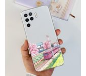For Oppo A94 4G 5G Phone Case Soft TPU Transparent Slim Back Cover For Oppo A94 5G CPH2211 OppoA94 CPH2203 Silicone Flower Coque
