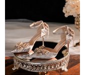 2024 new style women's shoes/sandals/high heels/stilettos/pointed toes/spring/summer/autumn/winter/banquet/wedding/work/leather/6.5 Champagne