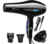 Secador de pelo 2200W, potente secador de pelo profesional, calentamiento rápido, ajuste frío y caliente, secador de aire iónico con colector de aire
