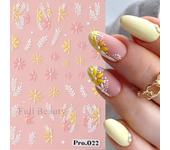 1Pcs Sakura Stickers For Nails 5D Embossed Spring Cherry Blossom Tulip Peony Flowers Petals Sliders Manicure Decoration