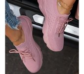 1 par de zapatillas para correr cómodas con cordones y plataforma deportivas informales a la moda para mujer
