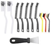 11Pcs Hard Bristle Crevice Cleaning Brush Set Strong Decontamination Deep Clean Stove Rust Remover Metal Fiber Brush Rust Scrub