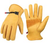 Guantes de trabajo de cuero de vaca suave, protección de seguridad para trabajadores mecánicos, conductores, caza, conducción, granja, jardín