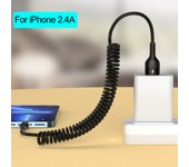 5A 66W Super Fast Spring Retractable Charging Cable 1-1.5M Type-C/Micro USB/PD Car Kit Charger Charge Line For iPhone Android
