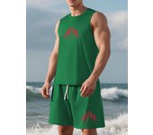 TOQUCL Quick Dry Sports Tank Top Men Bodybuilding Set