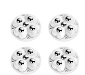 4Pcs 360°Rotatable Furniture Casters Self Adhesive 5-Ball Storage Box Roller Mute Heavy Duty Universal Pulley