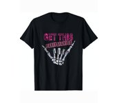 I Get This Party Started Skeleton Pink Color Tour Funny Tees T-ShirtDad Gift Soft And Comfortable Round Neck Short Sleeve - 230g