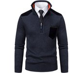 Men Half High Collar Zipper Pullover Autumn Winter Fashion Thickening CoatSweater New Outdoors Casual Keep Warm Solid Tops Man