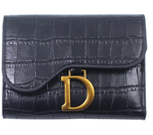 Cartera corta de cuero para mujer, monedero pequeño de marca de lujo a la moda, bolso para tarjetas, monedero femenino con Clip