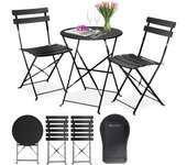 Juego de Muebles de jardín de 3 Piezas con 2 sillas Plegables, Juego de Muebles de balcón, Muebles de jardín, Muebles de jardín, Muebles de jardín, Muebles de jardín, Mesa de Metal