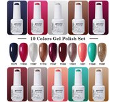Arte Clavo conjunto esmalte uñas gel 10 piezas 354 colores gel mixto semipermanente barniz arte LED gel ultravioleta empapado