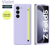 Double Sided For Samsung Galaxy Z Fold 5 Case Matte Hard Back With Pen Glass Film Protection Cover