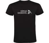 Camiseta Negra Novak Djokovic Logo Hombre 100% Algodón  Mangas Cortas