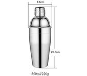 550ML Boston Shaker Stainless Steel Bartender Wine Cup Cocktail Mixer Martini Cocktail Shaker Bar Set with Wooden Rack Bar Tools
