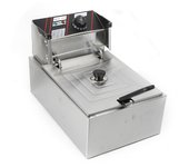 Freidora de acero inoxidable profesional para zonas frías y eléctricas, freidora, fritosa, 2500 W, termostatos