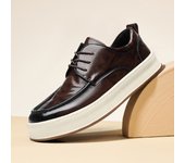 Zapatos de cuero de cuero de los hombres de la tendencia de la plataforma zapatos casuales de moda ligera zapatos de los hombres