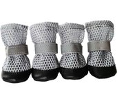 4pcs/set Reflective Dog Shoes Anti Slip Wear-resistant Pet Foot Covers Lightweight Breathable Pet Paw Protector Summer