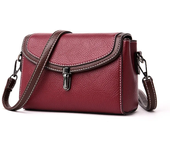 Bolso de hombro de cuero PU para mujer, bandolera de gran capacidad con solapa pura, Simple, a la moda, Color sólido