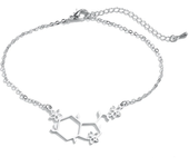 Kinitial  Serotonin Molecule bracelts For Women Link Chain Bracelets & Bangles Trendy Science Chemistry Jewelry pulseras mujer