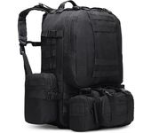 Mochila táctica 4 en 1 de 55L para hombre, bolsa deportiva Molle para exteriores, senderismo, escalada, resistente al agua