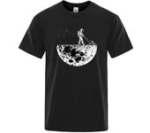 Camiseta de astronautas con diseño creativo de deshierbe en la Luna para hombre, camisa transpirable de moda, ropa creativa, camiseta de gran tamaño