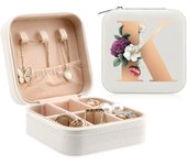 Initial Printing Jewelry Case Jewelry Storage Box Travel Accessories for Women Can Hold Rings Earrings Necklaces Gifts for Girls