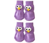 4pcs/set Cartoon Big Eyes Pet Socks Soft Comfortable Anti-Slip Dog Socks Ant-slip Breathable Pet Socks Foot Cover