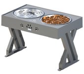3 Adjustable Pet Lifting Dining Tables Double Bowl Removable Elevated Feeder Bowl Stainless Steel Dog Food Bowl