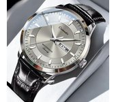 Automático falso reloj mecánico reloj de hombre calado impermeable marea luminosa doble calendario