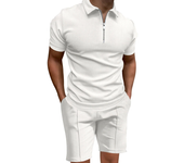 Men's po t t, short sleed T-t with tight   cor, waffle, casual, summer 2025