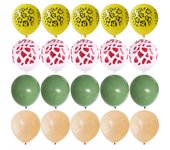 20Pcs Jungle Animal Theme Retro Green Gold White Latex Balloons Wedding Baby Shower Birthday Party Decoration Supplies