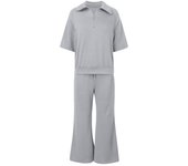 Spring and summer leisure sports suit zipper short-sleeved hoodie wide-leg pants two-piece set