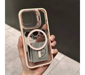 Case For iPhone 15 Pro Max iPhone 15 Pro 14 13 12 Case Clear Camera Lens Protector Magnetic Magsafe Stand Stash Stand Phone Cove