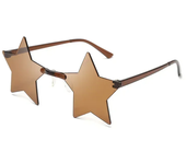 Gafas de sol de estrella de hoja fina Color océano Sin marco Personalidad Dazzle Ball Sun Candy Color Un espejo