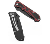 Navaja Plegable. Navaja plegable para supervivencia o caza, hojas de acero inoxidable negro, cubiertos, cuchillo multiusos para camping y picnic.