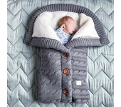Saco de dormir de Gruesto para Bebe, forro de Cachemira de Imitación Infantil, envoltura para Nuevo Nasido, Manta Para cochecito de niño