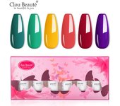 Clou Beaute 8ml Gift Set Kit UV LED Gel Varnish Soak Off Nail Art Gel Nail Polish Pure Nail Color Base Coat No Wipe Top Coat